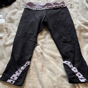 Lululemon Athletica Black and Light Purple Capris